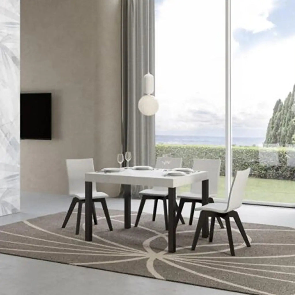 Tavolo allungabile 110/194x70 cm Everyday colore bianco frassino gambe antracite
