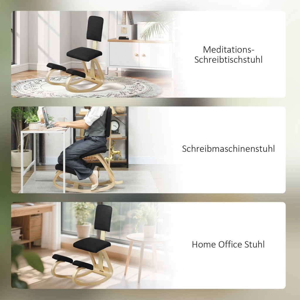 Sedia ergonomica in ginocchio ¨C zephmum ¨C nero