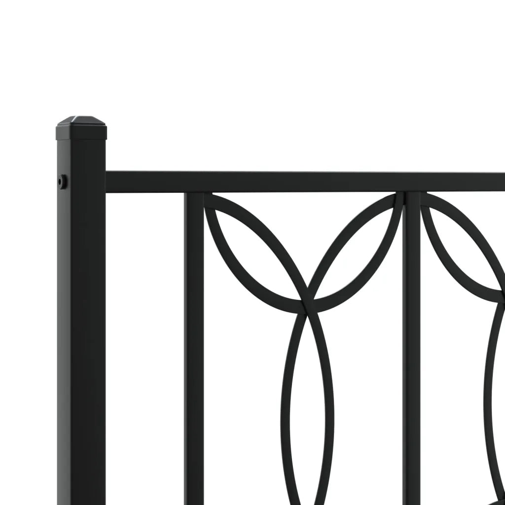 Giroletto con Testiera-Struttura Letto con testiera in Metallo Nero 183x213 cm 594653