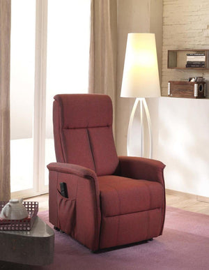 Poltrona Alzapersona Elettrica 2 Motori in Microfibra Rossa