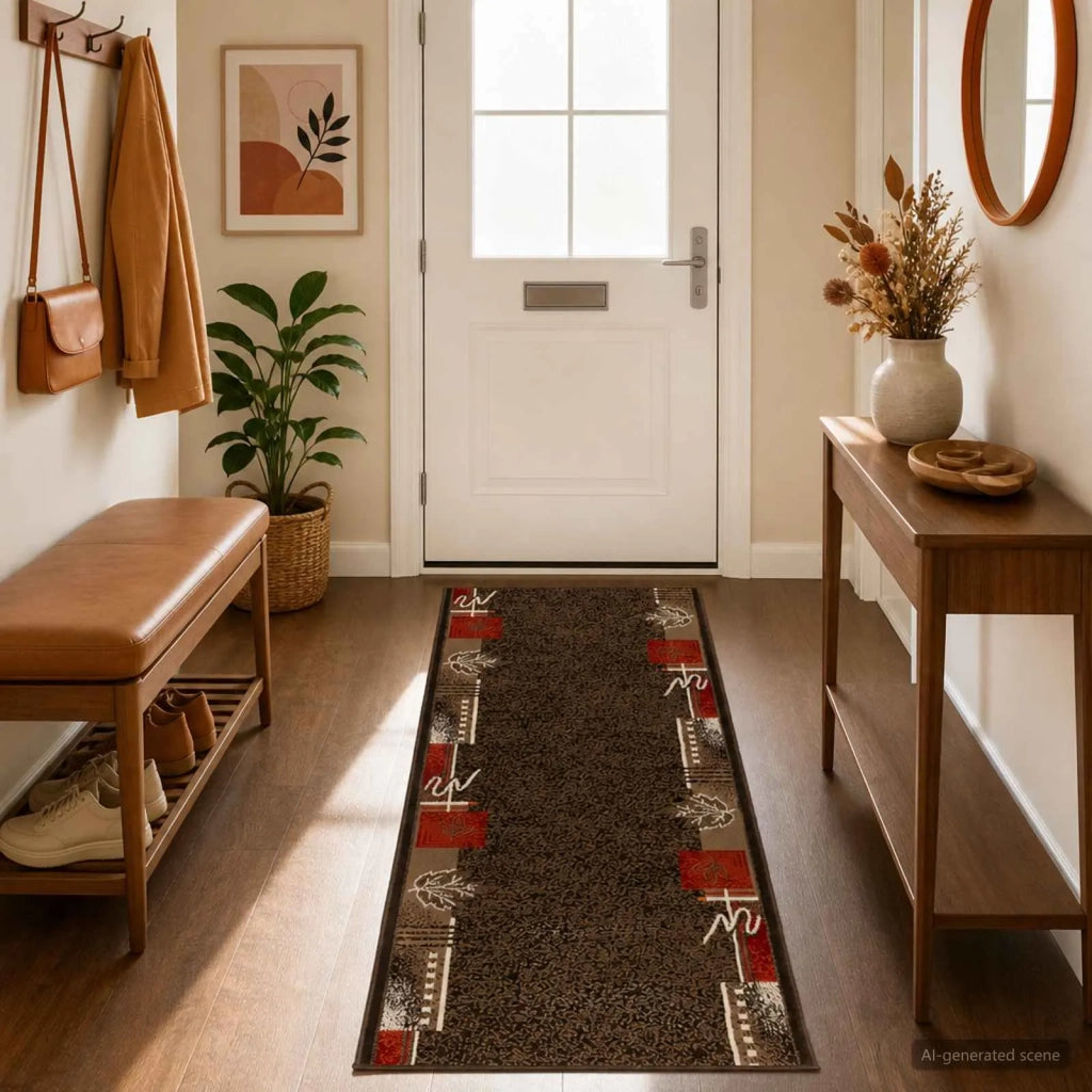 Tappeto Runner FLORNES Tessuto Marrone 100 x 250 cm PP 7 mm 42057333