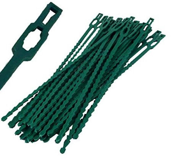 Tessuto per Piante Flessibile - Supporto per Piante - 50 Pezzi - Materiale PE - Colore Verde - Cintura per Piante