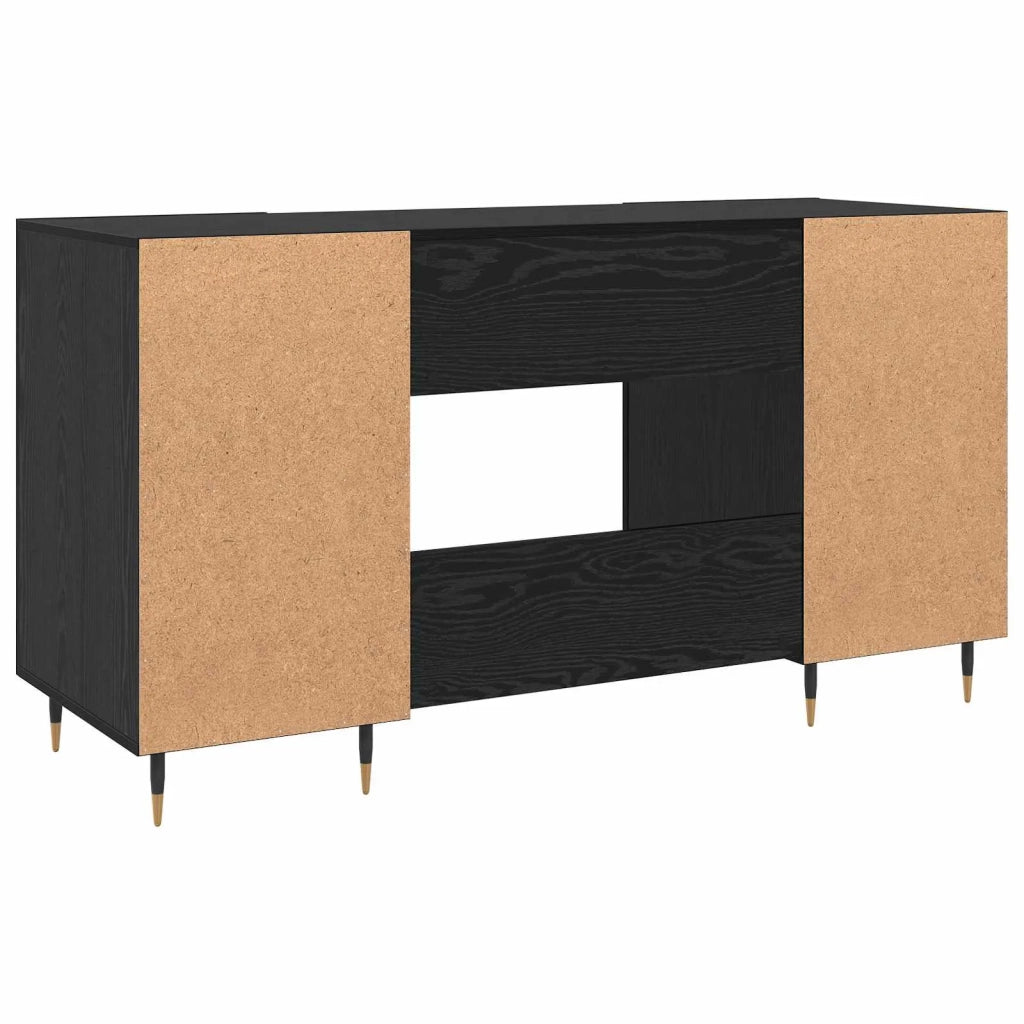 Scrivania Rovere nero 140 x 50 x 75 cm Legno multistrato 879524