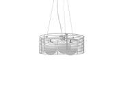 Gabbia - Lampada a sospensione in metallo bianco