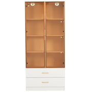 Mobile da bagno con vani aperti e ante; per bagno e studio; in MDF; bianco