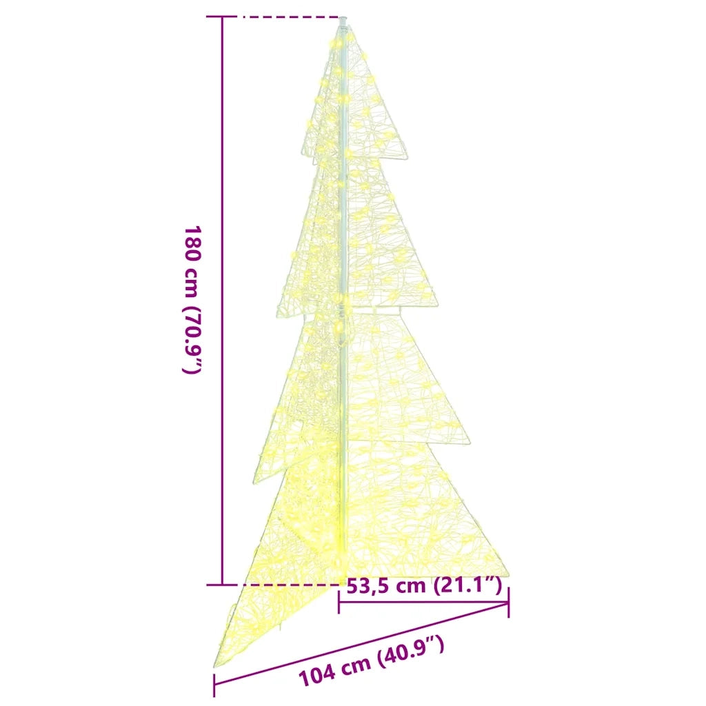 Albero di Natale con 240 LED-Luci decorative natalizie Bianco caldo 180 cm Acrilico 632896