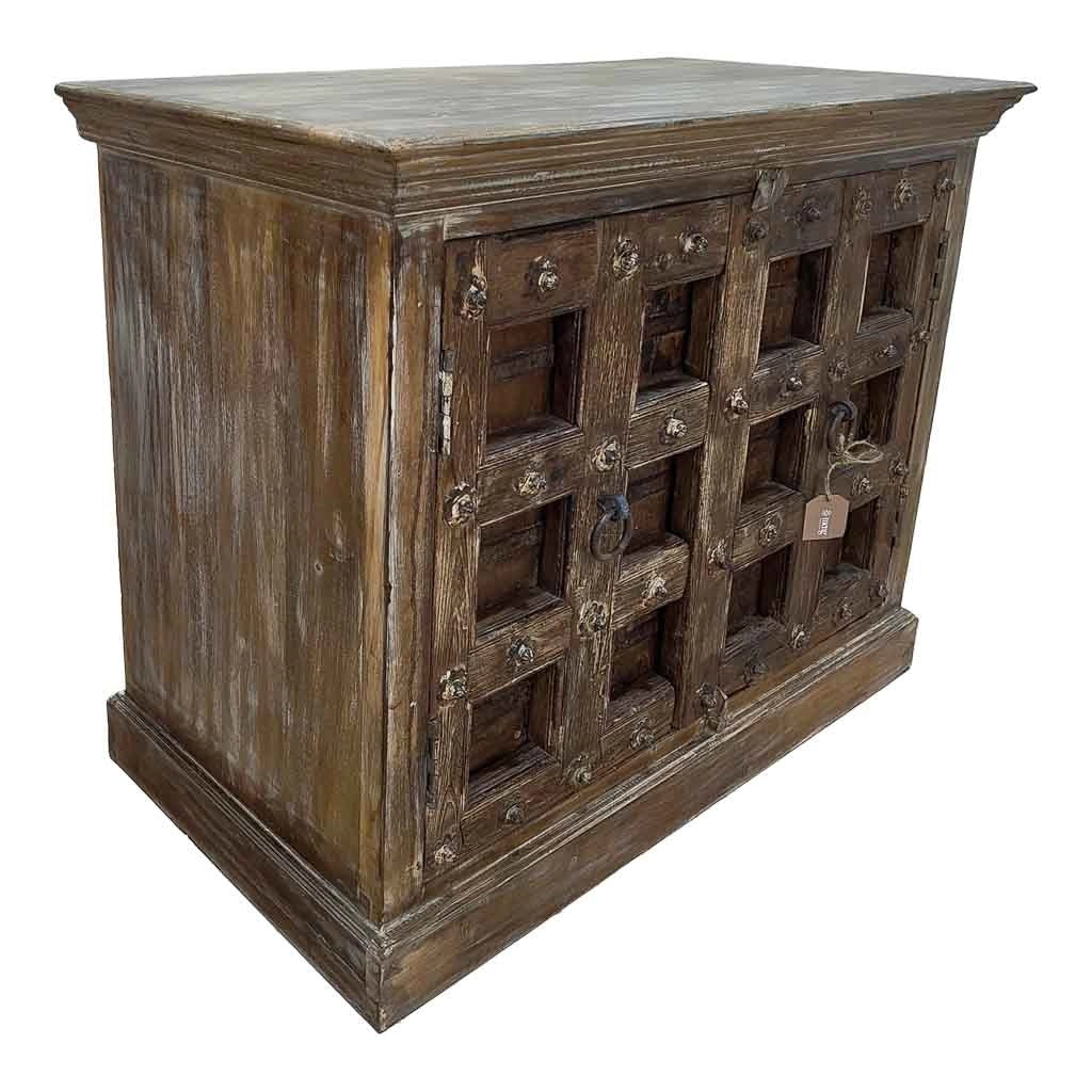 Credenza artigianale in legno marrone 115x51x98h cm