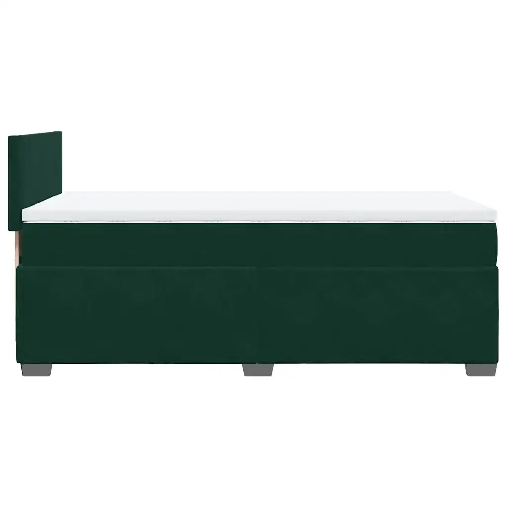 Giroletto a Molle con Materasso Verde Scuro 80x200 cm Velluto