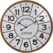 OROLOGIO DA PARETE D.76CM IN MDF BIANCO / MARRONE