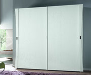 Armadio 2 porte scorrevoli moderno in legno frassino bianco 287x67x258 - Mobili 2G