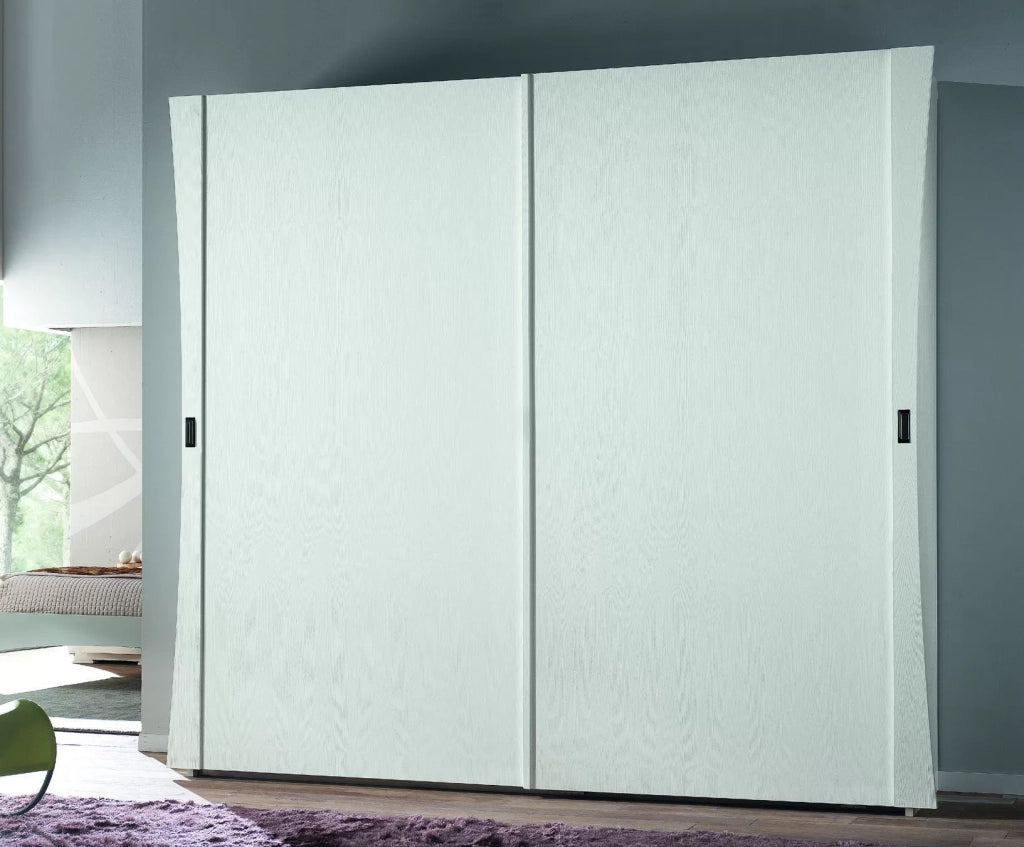 Armadio 2 porte scorrevoli moderno in legno frassino bianco 287x67x258 - Mobili 2G