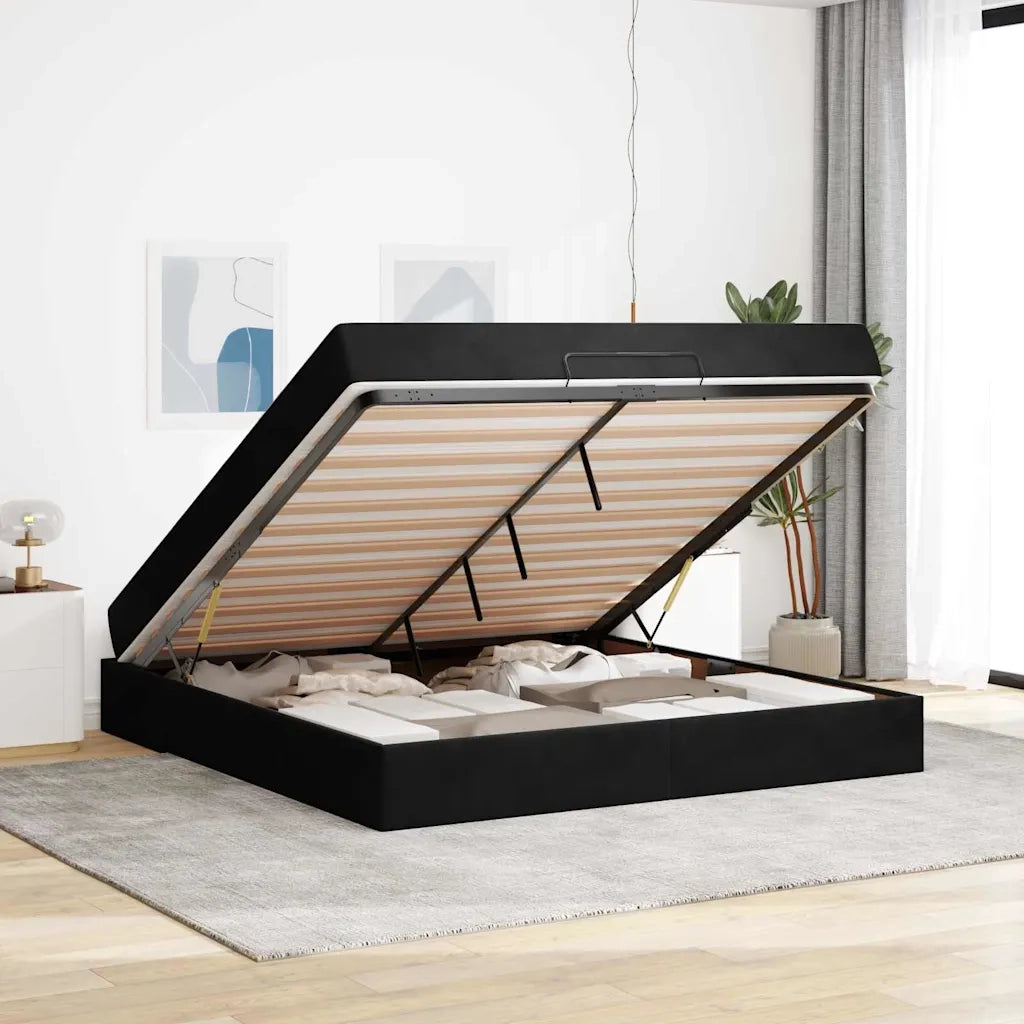 vidaXL Struttura del letto Nero 180 x 200 cm Velluto