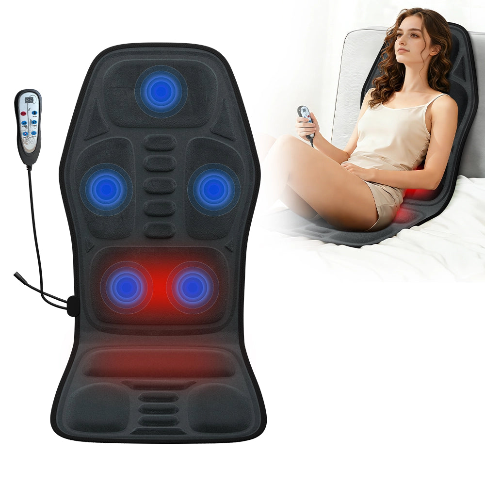 Cuscino Massaggiante Elettrico Corpo Intero, 5 Zone Vibrazione (Spalle, Collo, Schiena, Lombare, Fianchi), Tessuto Peluche, Riscaldamento, 115x50x2 cm