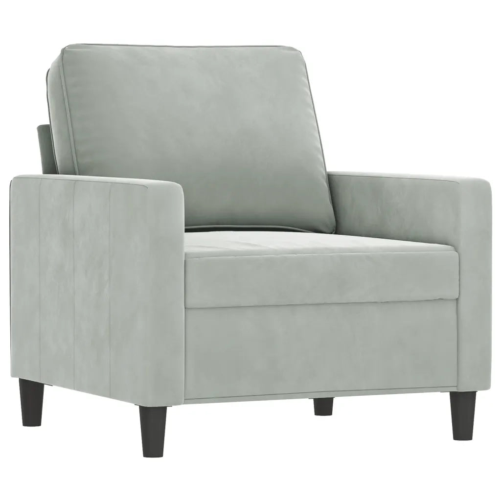 Poltrona-Divano Sedia Grigio Chiaro 60 cm Velluto 917924