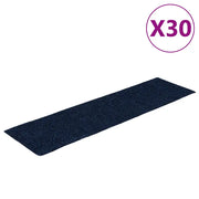 Tappetini per scale autoadesivi 30 pz | Gradini per Scale 76x20 cm blu navy rettangolari