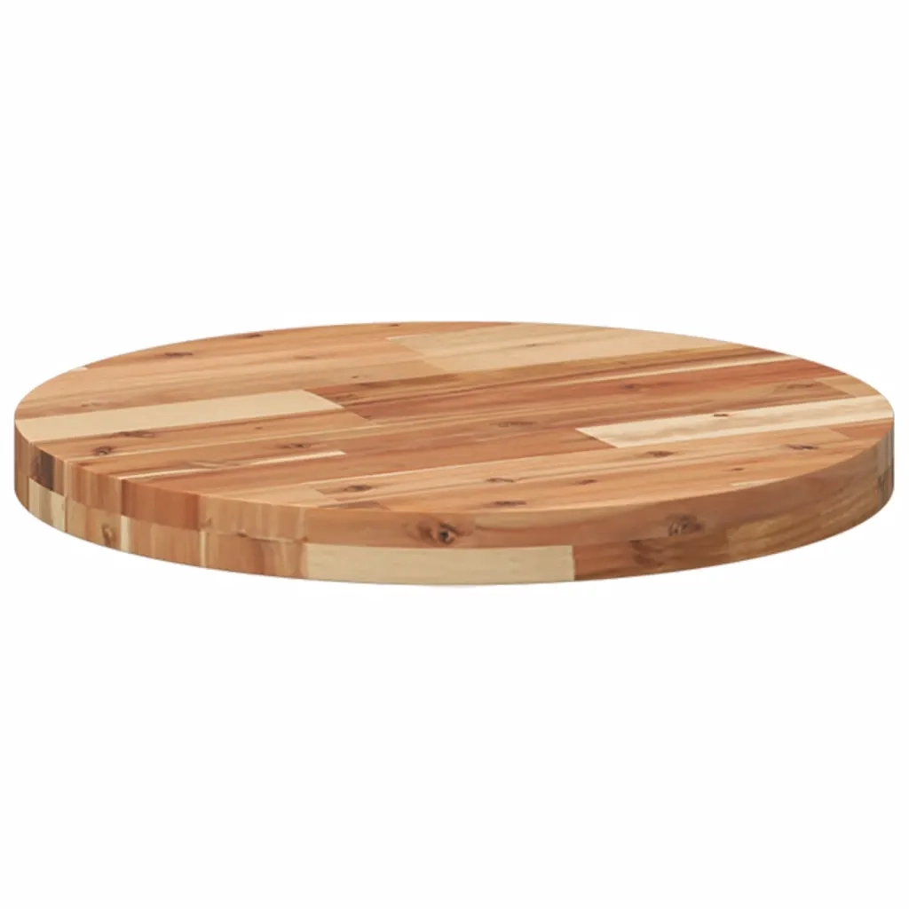 Piano Tavolo Rotondo Ã˜50x4 cm in Legno Massello di Acacia