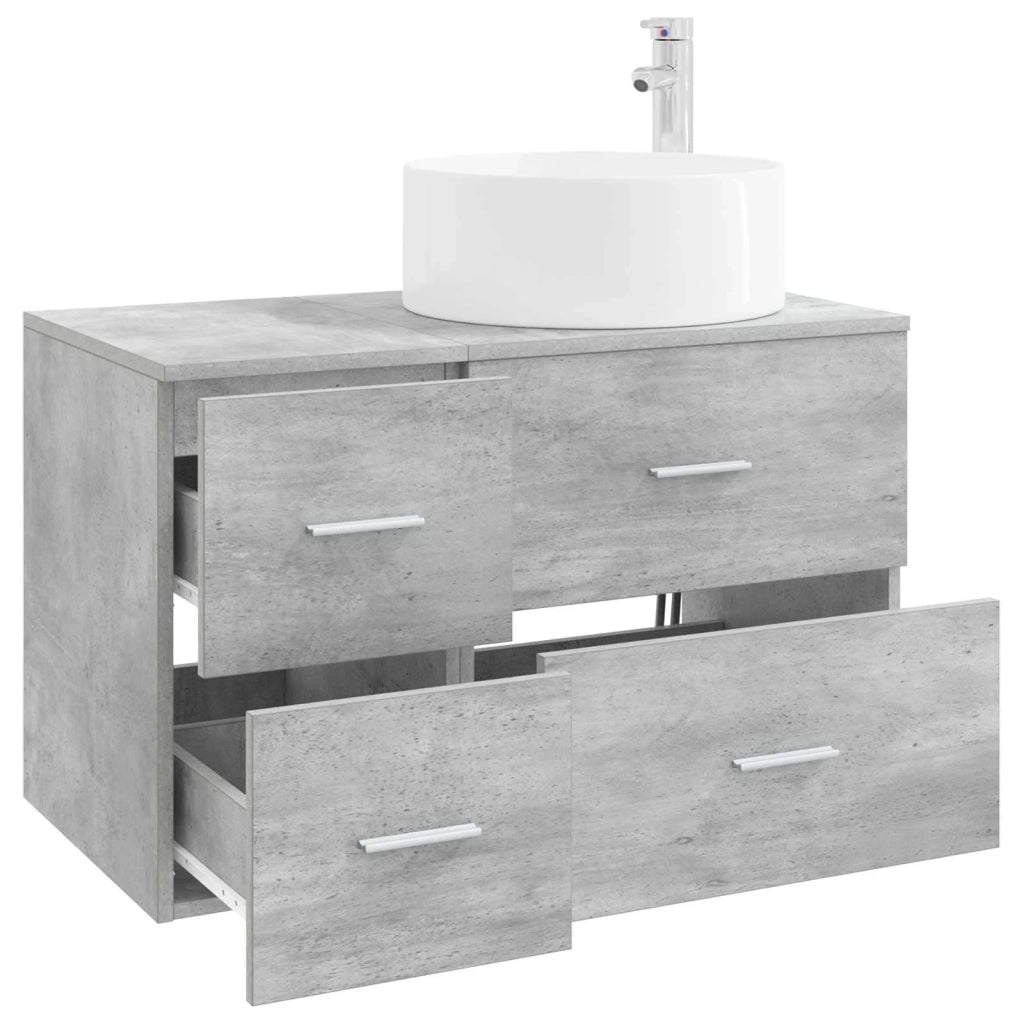Set di mobili per il bagno 2 pz Grigio Cemento 3404011