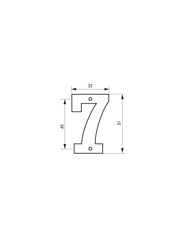 Numero "7" H 51 mm da avvitare – THIRARD
