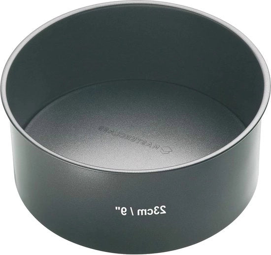 Torta con fondo rimovibile - acciaio inossidabile resistente - PFOA libero - 23 cm - grigio