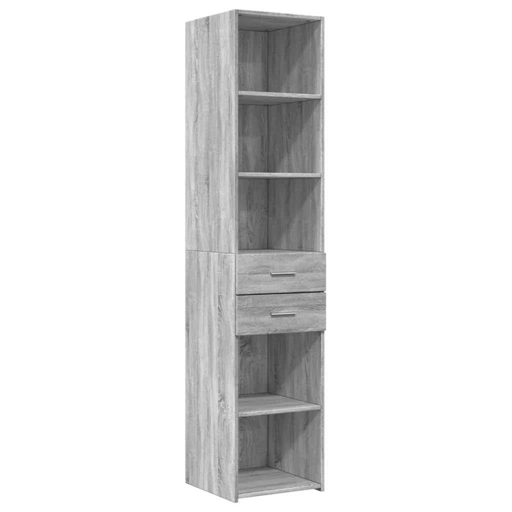Buffet credenza cassettiera armadio mobile contenitore organizer cucina soggiorno salotto rovere Sonoma alto 40 x 42,5 x 185 cm legno ingegnerizzato grigio 02_0035364