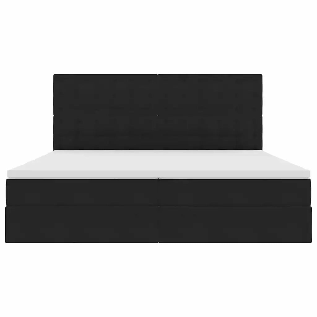 Letto con contenitore e materasso Nero 200 x 200 cm Velluto