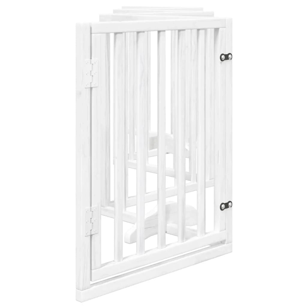 Cancelletto e porta di sicurezza per animali domestici 6 pannelli legno di pioppo bianco 02_0023357
