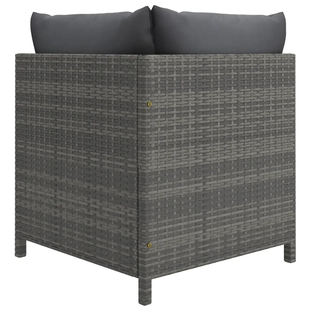 Set Divani da Giardino 10 pz con Cuscini in Polyrattan Grigio cod mxl 40495