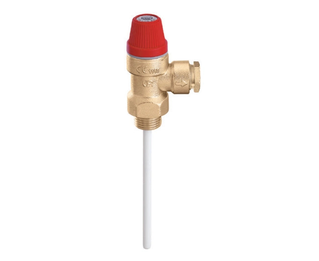 VALVOLA DI SICUREZZA COMBINATA TEMPERATURA E PRESSIONE 1/2M X ø15  6BAR   CALEFFI SPA
