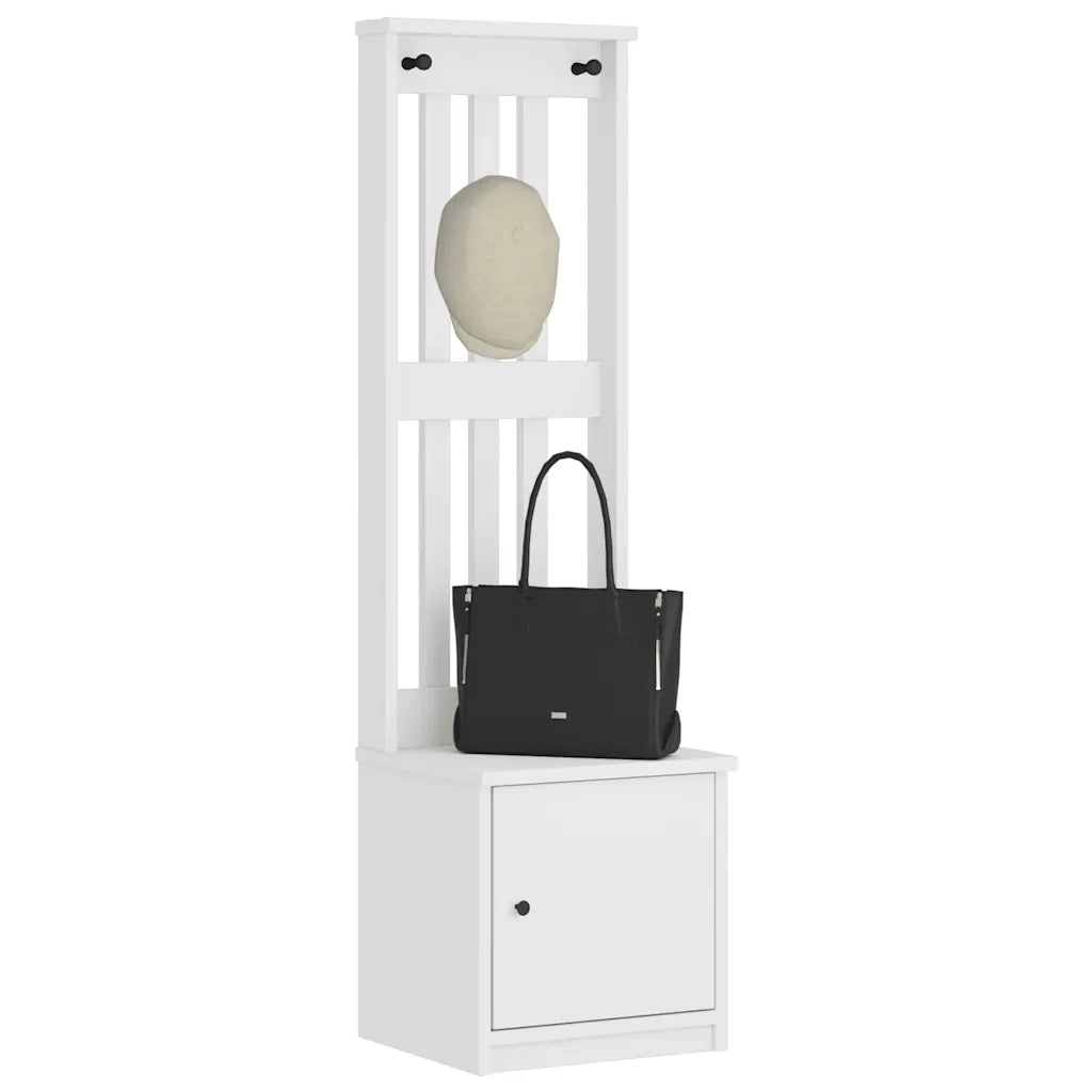 Albero da Ingresso SANDNES Bianco 45x40x159,5 cm Legno di Pino 4010486
