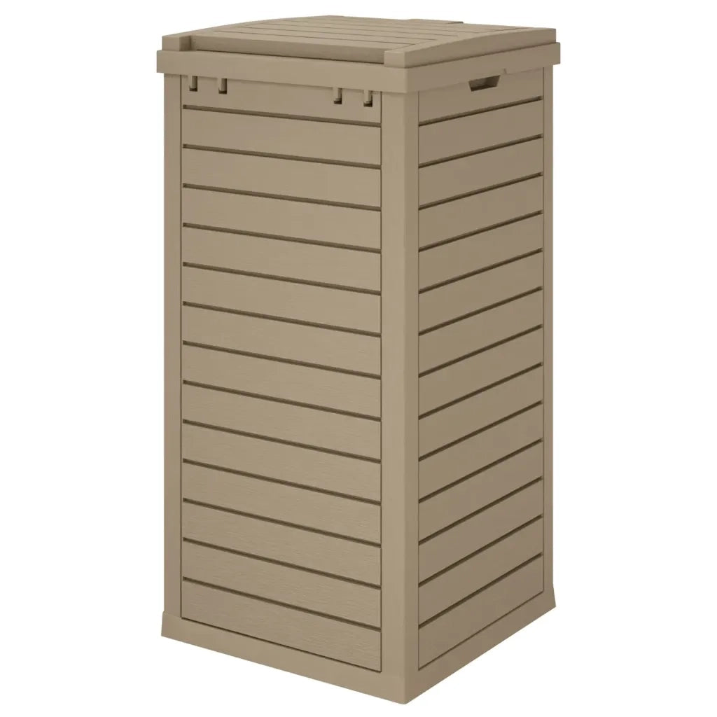 Cestino per Rifiuti da Esterno Marrone 41x41x86cm Polipropilene 364172