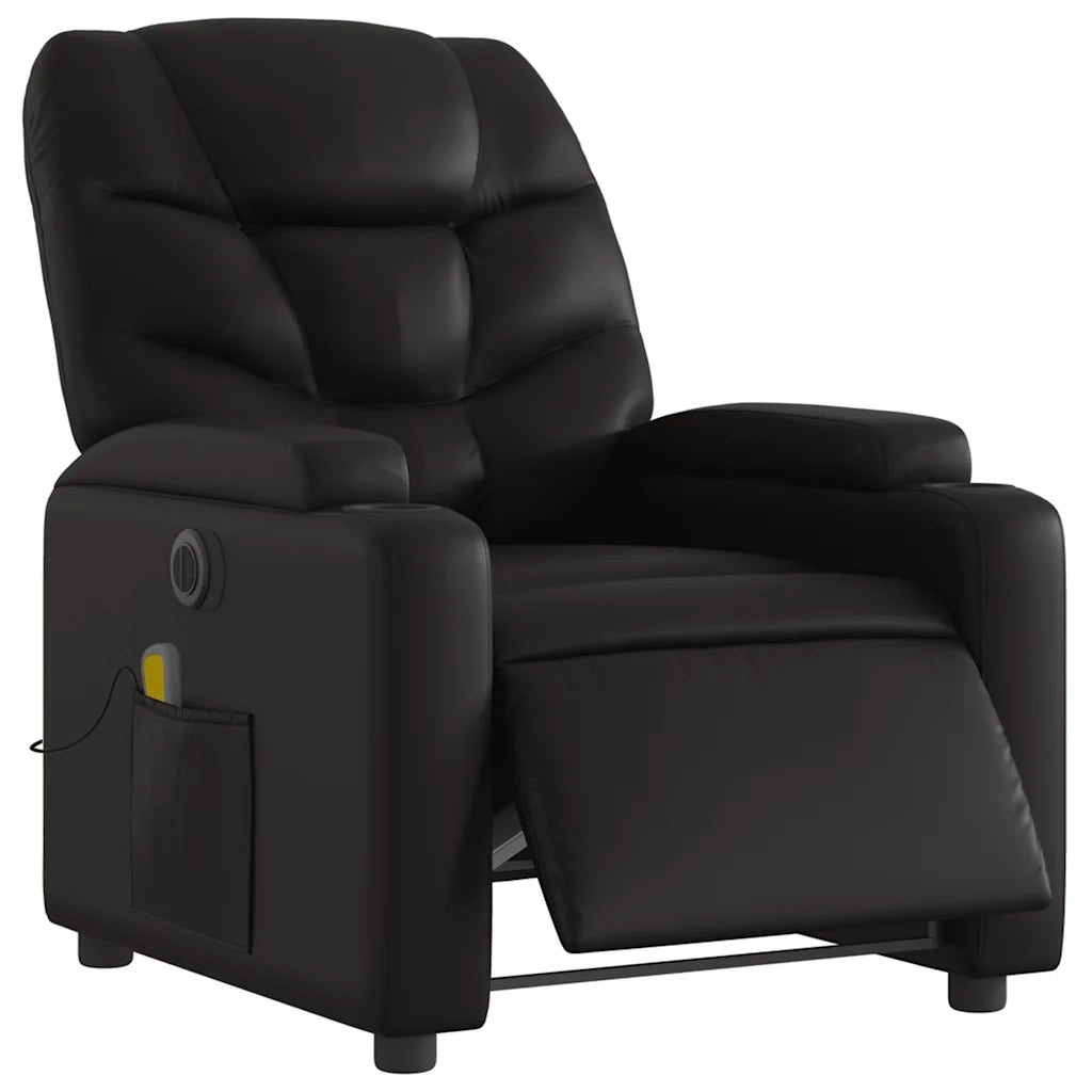 Poltrona Massaggiante Reclinabile Elettrica Nera in Similpellecod mxl 133055