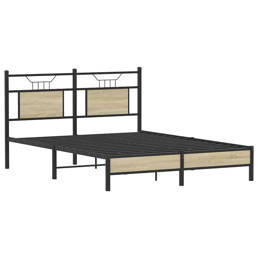 vidaXL Giroletto senza Materasso Rovere Sonoma 140x190cm in Truciolato