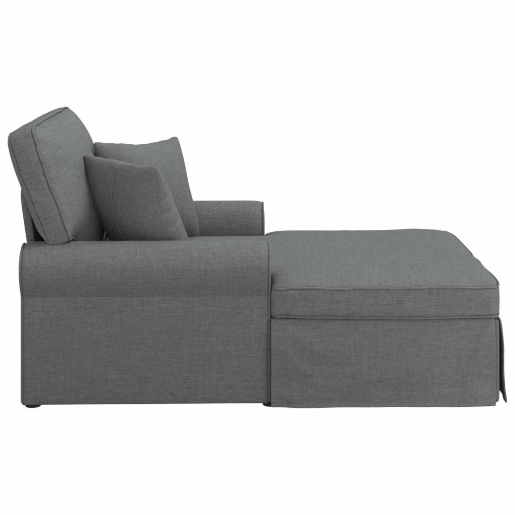 Chaise Longe con Gonna con cuscino 3 pz Grigio scuro Tessuto CFW1105178