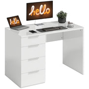 Scrivania con 4 Cassetti ¨C zephmum ¨C Bianco 110x61.5x75 cm