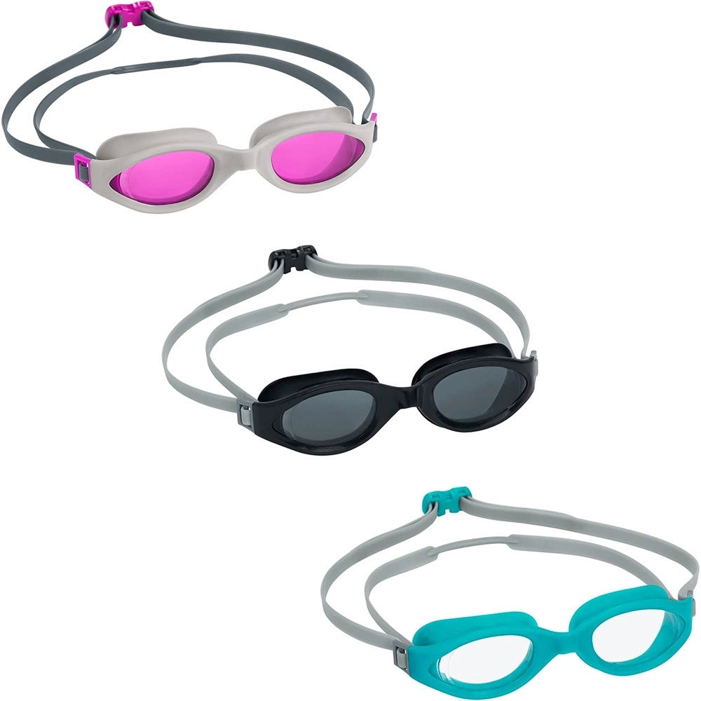 Trade Shop - Kit 3 Paia Di Occhialini Piscina Da Nuoto Ix-1400 Colorati Per Adulti 14+ Anni 21095 -