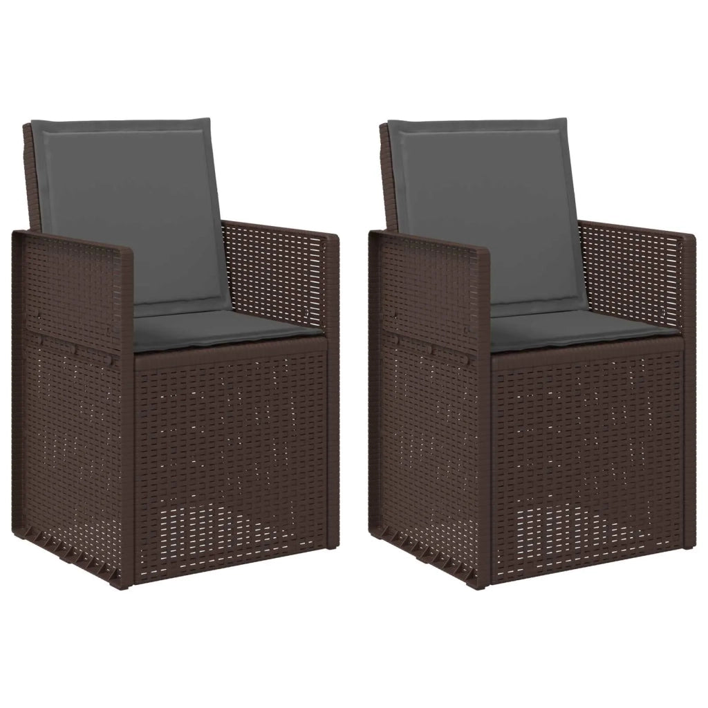 Sedie da pranzo da giardino 2 pcs Marrone e Antracite PP 899994