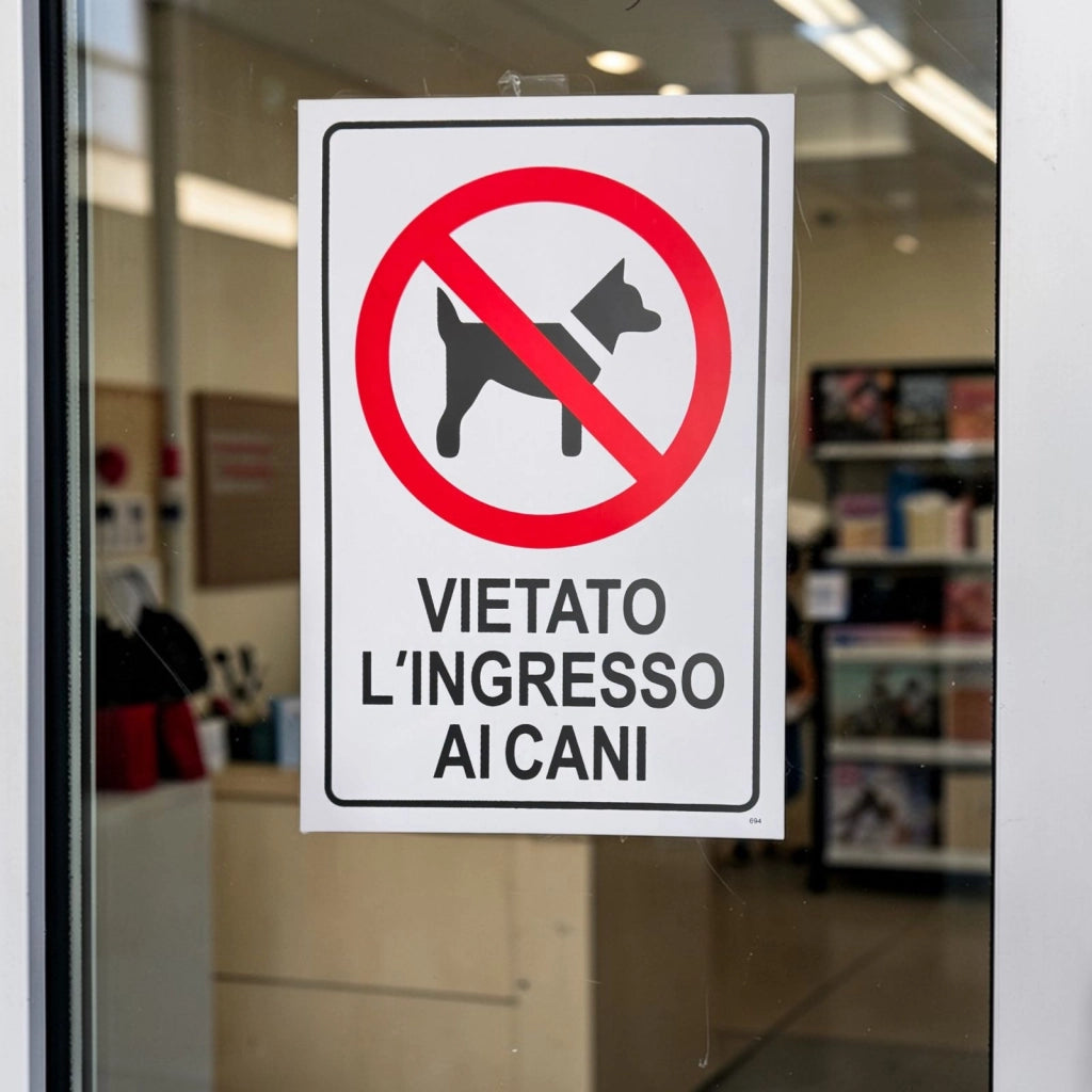 Cartello Vietato Ingresso ai Cani 30x20 cm con Adesivi Posteriori 61906