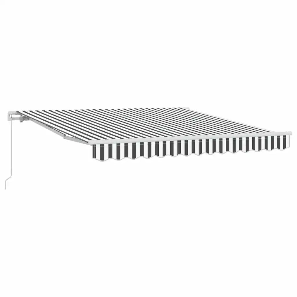 Tenda da Sole Retrattile Manuale-Tenda parasole per Patio Antracite e Bianco 300x250 cm
