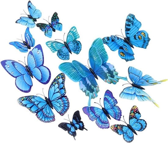 Decorazioni per Parete Veloce da Applicare - Stickers 3D Farfalle per Parete - 72 pezzi - Fai da Te - Rimovibili - Camera da Letto Soggiorno Camera dei Bambini - Ragazze Festa Matrimonio