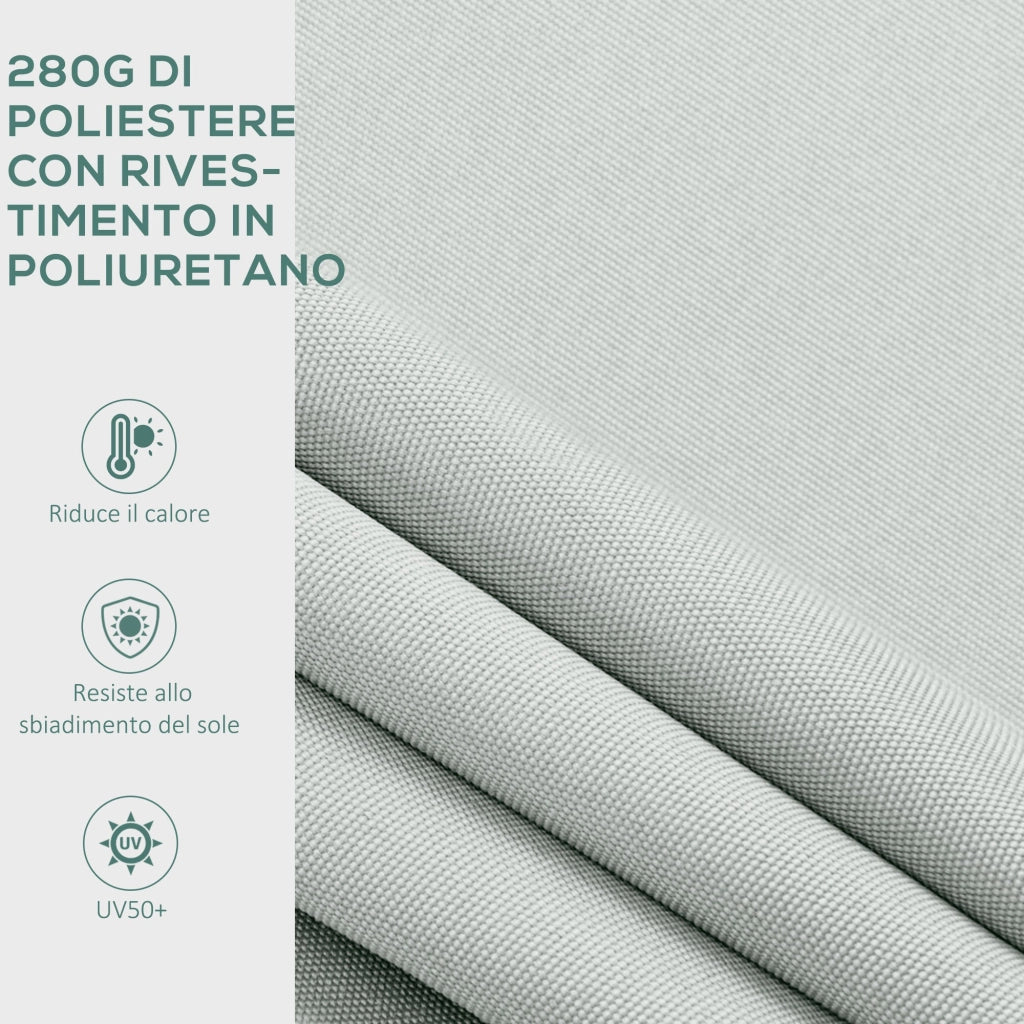 Tenda da Sole a Bracci Regolabile 200x295 cm in Alluminio e Poliestere Crema