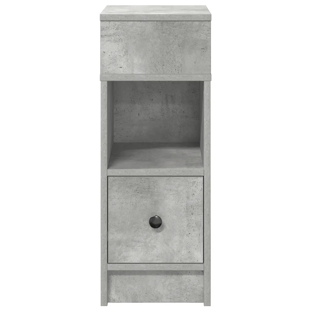 Comodino con Cassetto Grigio Cemento 25x31x66 cm