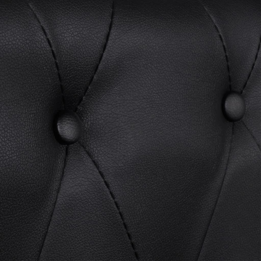 Divano Chesterfield 2 posti 145,5 x 76 x 70 cm in similpelle nera 02_0019571