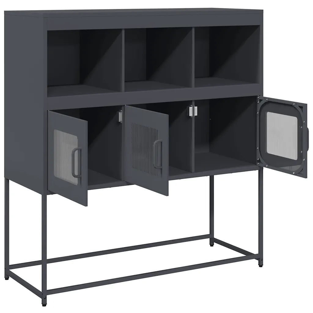 Credenza Antracite 100,5x39x107 cm in Acciaio Laminato a Freddo