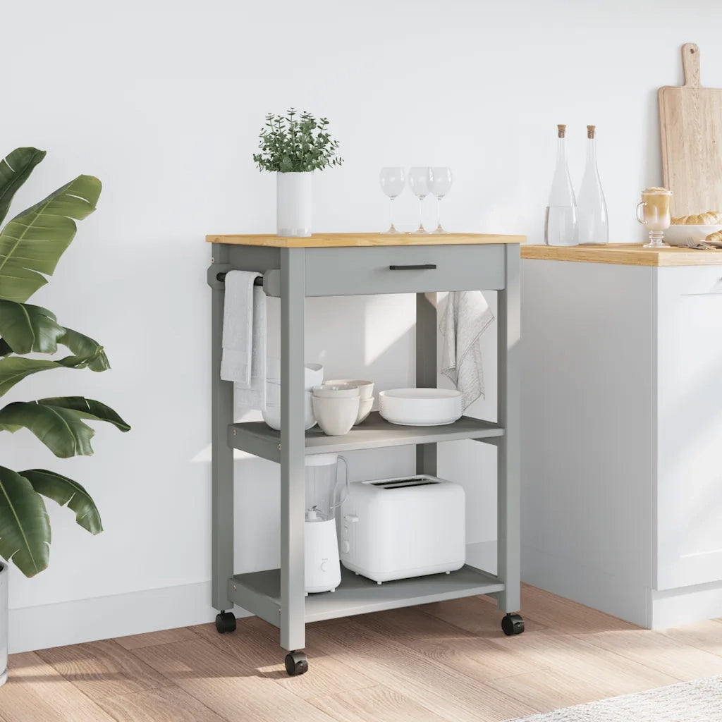 Carrello da Cucina MONZA 60x40x88,5 cm in Legno Massello di Pino 376095