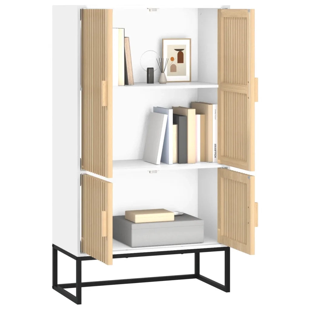 Credenza-Buffet-Armadio da cucina Bianca 70x35x125 cm in Legno Multistrato 975946