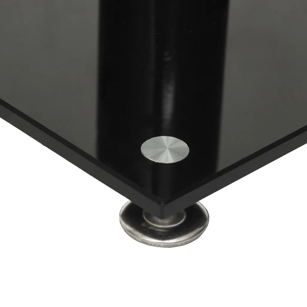 Pedane Casse 2 pz Nero Argento Vetro Temperato Design 3 Pilastri CFW5869845