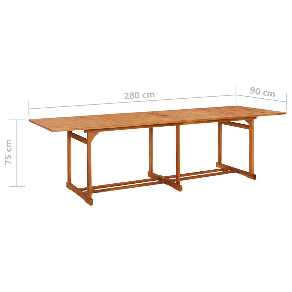 Tavolo da Pranzo per Esterni 280x90x75cm Legno Massello Acacia 315947