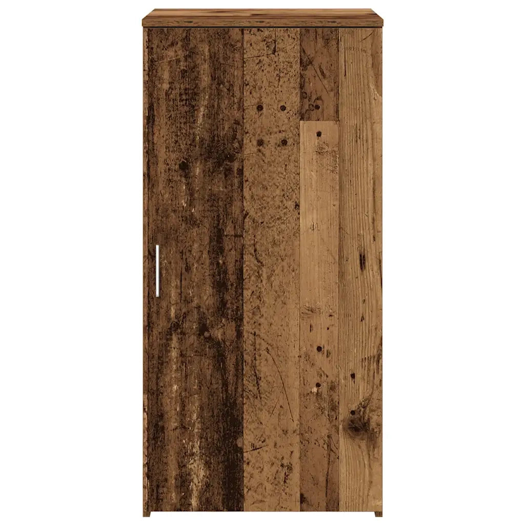 Mobile contenitore compatto per ufficio 50 x 45 x 103 cm soluzione versatile in legno composito con finitura effetto legno anticato 02_0051217