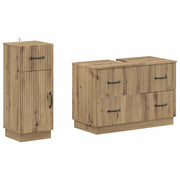 Set di Armadi da Bagno da 2 Pezzi HOORN Rovere Artigianale 3417719