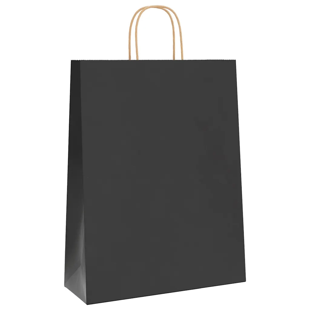 Sacchetti di Carta 250 pz con Manici Neri 32x12x42 cm